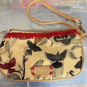 Sakroots Cream and Red Clutch
